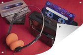 Muurdecoratie Cassette speler - 180x120 cm - Tuinposter - Tuindoek - Buitenposter
