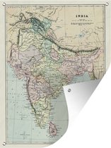 Muurdecoratie buiten Landkaart - India - Geschiedenis - 120x160 cm - Tuindoek - Buitenposter