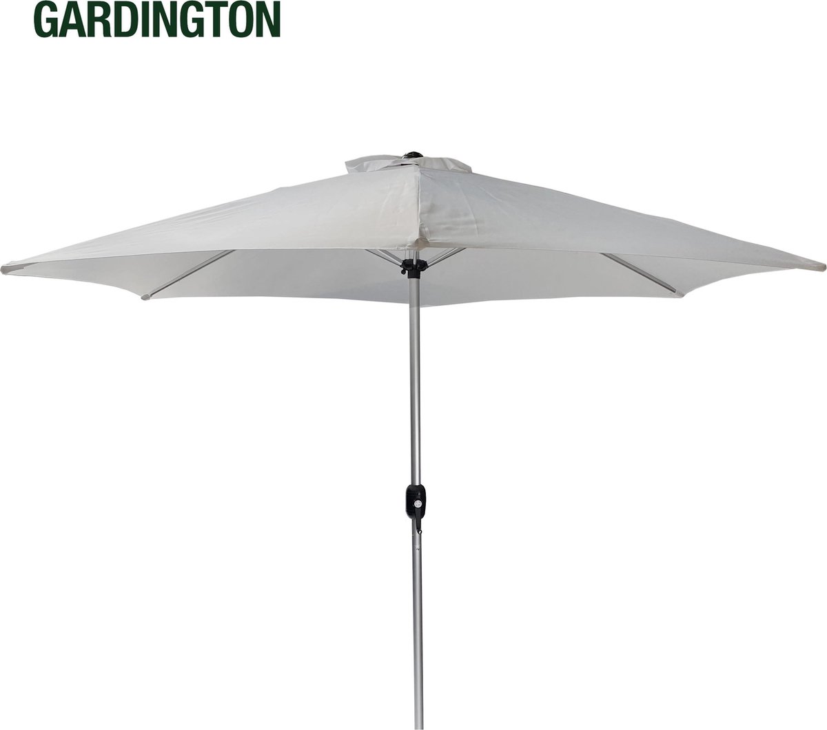 Gardington Parasol – Aluminium – Zonnedoek /Zonneluifel/Zonnescherm/Zonnewering – Grijze Paal - Licht Grijs Doek - 270 cm