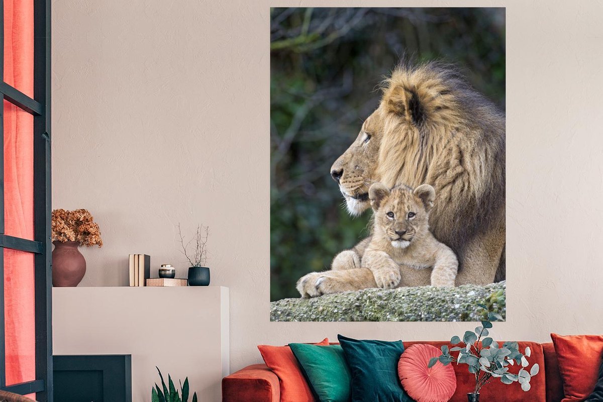 Poster Lion adulte avec lionceau papier 30x40 cm - petit - Tirage photo sur  Poster