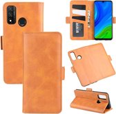 Voor Huawei P smart 2020 dual-side magnetische gesp horizontale flip lederen tas met houder & kaartsleuven & portemonnee (geel)