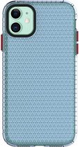 Voor iPhone 11 Honeycomb Shockproof TPU Case (blauw)