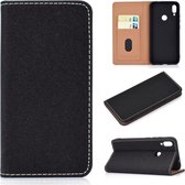 Voor Geschikt voor Xiaomi Redmi Note 7 effen kleur mat magnetische horizontale flip lederen tas met kaartsleuven en houder (zwart)