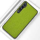 Voor Xiaomi Mi CC9 Pro schokbestendige doektextuur PC + TPU beschermhoes (groen)