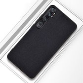 Voor Xiaomi Mi CC9 Pro schokbestendige doektextuur PC + TPU beschermhoes (zwart)