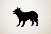 Silhouette hond - Welsh Sheepdog - Welsh Sheepdog - S - 45x57cm - Zwart - wanddecoratie