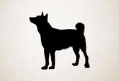 Silhouette hond - Norwegian Buhund - Noorse Buhund - L - 75x77cm - Zwart - wanddecoratie