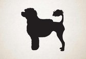 Silhouette hond - Portuguese Water Dog - Portugese Waterhond - M - 60x60cm - Zwart - wanddecoratie