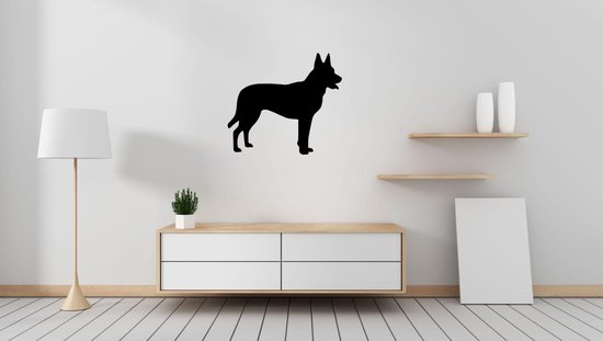 Silhouette chien - Chien de berger hollandais - Chien de Shepherd hollandais - XS - 25x28cm - Zwart - décoration murale