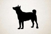 Silhouette hond - Norwegian Buhund - Noorse Buhund - M - 60x62cm - Zwart - wanddecoratie