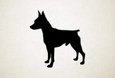 Silhouette hond - Miniature Pinscher - Dwergpinscher - XS - 26x25cm - Zwart - wanddecoratie