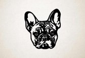 Wanddecoratie - Hond - Franse Bulldog 2 - XS - 28x25cm - Zwart - muurdecoratie - Line Art