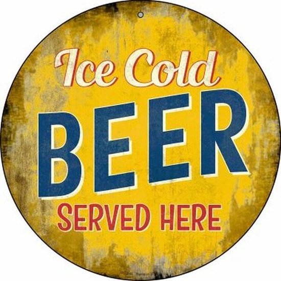 Wandbord - Ice Cold Beer Served Here