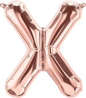 Letterballon X rosé-goud 16 inch, kindercrea