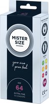 Mister Size - MISTER.SIZE 64 mm Condooms 10 stuks - Glijmiddel - Condooms - Vibrator - Penis - Buttplug - Sexy - Tril ei - Erotische - Man - Vrouw - Heren - Dames