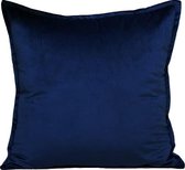 Kussenhoes Luxury Velvet - Donkerblauw - Kussenhoes - 45x45 cm - Sierkussen - Polyester - Fluweel