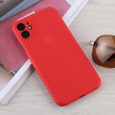 Voor iPhone 11 Carbon Fiber Texture PP beschermhoes (rood)