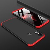 GKK Three Stage Splicing Full Coverage PC Case voor Xiaomi Redmi Note 6 Pro (rood + zwart)