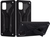 Voor Galaxy A71 schokbestendige TPU + pc-beschermhoes met houder (zwart)