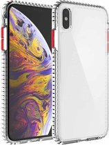 2 in 1 Ultra Clear Elf schokbestendige pc + TPU-hoes met verwijderbare kleurknop voor iPhone XS Max (rood)