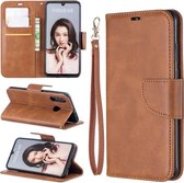 Retro lamsvacht textuur pure kleur horizontale flip pu lederen case voor Huawei P30 Lite & Nove 4e, met houder & kaartsleuven & portemonnee & lanyard (bruin)