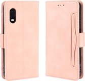 Voor Galaxy Xcover Pro Wallet Style Skin Feel Calf Pattern lederen tas met aparte kaartsleuf (roze)