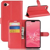 Litchi Texture horizontale flip lederen tas voor OPPO A3, met portemonnee en houder en kaartsleuven (rood)
