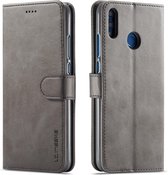 Voor Huawei Honor 8X LC.IMEEKE kalfsleer met horizontale flip lederen tas, met houder en kaartsleuven en portemonnee (grijs)