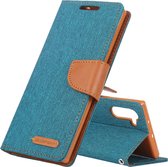 GOOSPERY JELLY RICH DAGBOEK Horizontale Flip PU lederen tas met kaartsleuven & portemonnee & houder voor Galaxy Note 10 (groen)