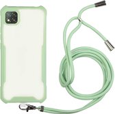 Voor OPPO Realme C11 acryl + kleur TPU schokbestendig hoesje met nekkoord (avocado)