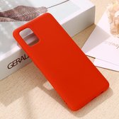 Voor Galaxy A41 effen kleur vloeibare siliconen anti-vallen volledige dekking mobiele telefoon beschermhoes (rood)
