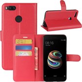 Voor Xiaomi Mi 5X / A1 Litchi Texture Horizontal Flip Leather Case met houder & kaartsleuven & portemonnee (rood)