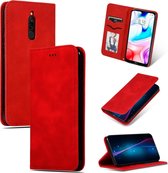 Voor Xiaomi Redmi 8A Retro Skin Feel Business Magnetische horizontale flip lederen tas (rood)