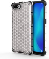 Voor OPPO Realme C2 Shockproof Honeycomb PC + TPU Case (wit)