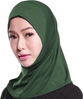 Cabantis Hijab Schouderlengte|Hoofddoek|Islamitisch|Muts|Donkergroen