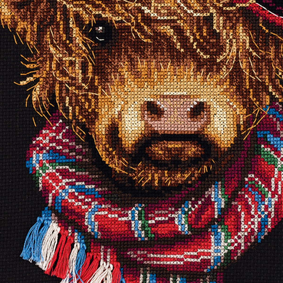PANNA Borduurpakket Joe the Hipster J-7202 - Kruissteek - Borduren voor volwassenen - Aida Zwart — afbeelding 5