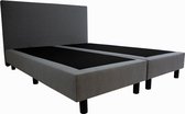 Bedworld Boxspring 200x220 zonder Matras - 2 Persoons Bed - Massieve Box met Luxe Hoofdbord - Grijs