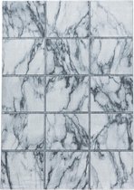 Modern laagpolig vloerkleed Naxos - zilver 3816 - 80x150 cm