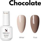 SMACKV® UV/LED Gellak Chocolate Pack- 3 Bruine kleuren Gelpolish 15ml- Big Size Gel nagellak - Shellac