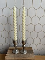 Twister kaars/koolzaadwas/duurzame kaarsen/witte twister kaars/4 stuks