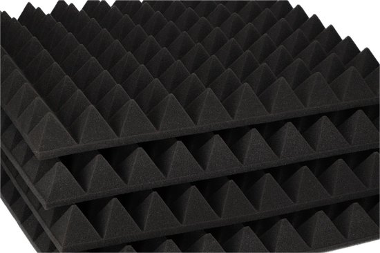 50 x 50 x 3 cm 40 plaques acoustique en mousse env Pyramide Mousse env anthracite noir mousse à picots mousse 10 m² 