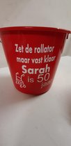 Emmer - Met tekst - Rood - Zet de rollator maar vast klaar - Kado - Sarah