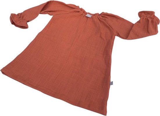 tinymoon Robe Filles Soft Nature Basic – modèle Flare – Brique – Taille 134/140