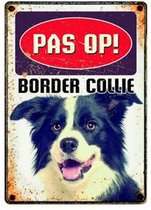 Plenty gifts waakbord blik waakborder collie - 15x21 cm - 1 stuks