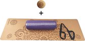 Samarali Purperen Yin Yoga Set Moon - Kurk Mat, Bolster & Massagebal - Ideaal voor Yoga Liefhebbers