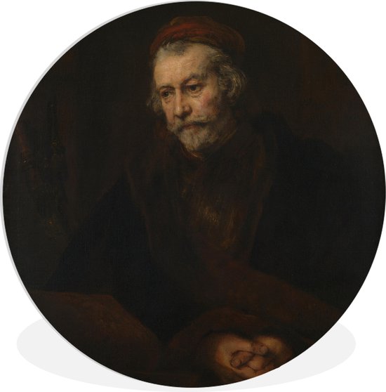 WallCircle - Wandcirkel ⌀ 140 - De apostel Paulus - Schilderij van Rembrandt van Rijn - Ronde schilderijen woonkamer - Wandbord rond - Muurdecoratie cirkel - Kamer decoratie binnen - Wanddecoratie muurcirkel - Woonaccessoires