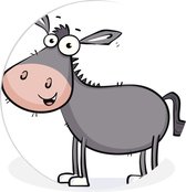 Une illustration d'un âne gris Assiette en plastique cercle mural ⌀ 90 cm - impression photo sur cercle mural / cercle vivant (décoration murale)