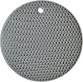 Multifunctionele Siliconen pannenonderzetter / ovenwanten - Hitte bestendig - Anti Slip - Honingraat - Grijs -18 cm