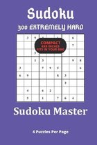 Sudoku Master 4 puzzles per page 300 puzzles compact fits in your bag