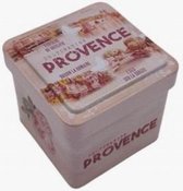 Metalen blik vierkant voor zeep Destination Provence - Vintage voorraadblik - Franse handzeep - Marseille zeep Marseillezeep